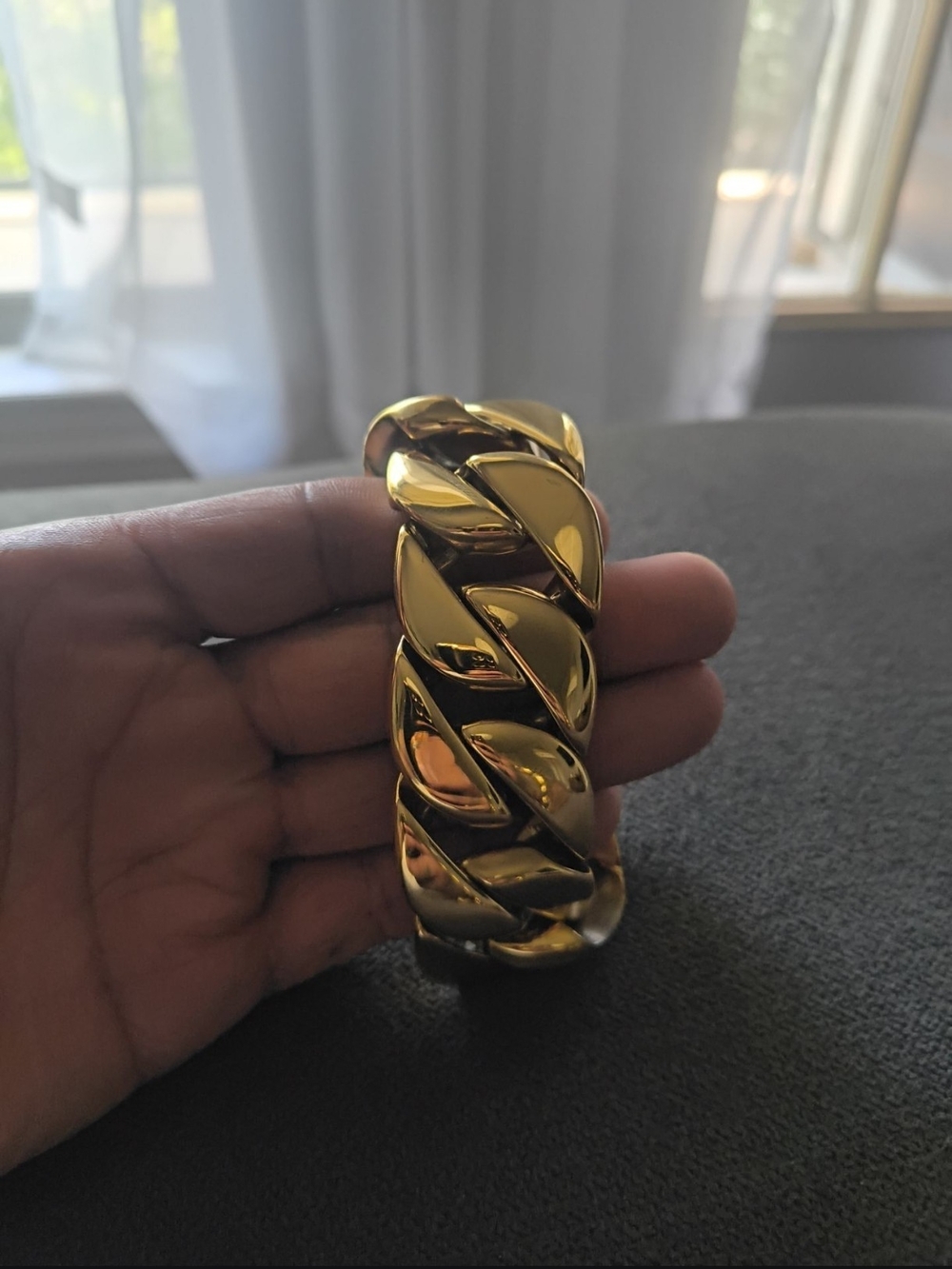 Gold Curb Link Bracelet - Men Accessories